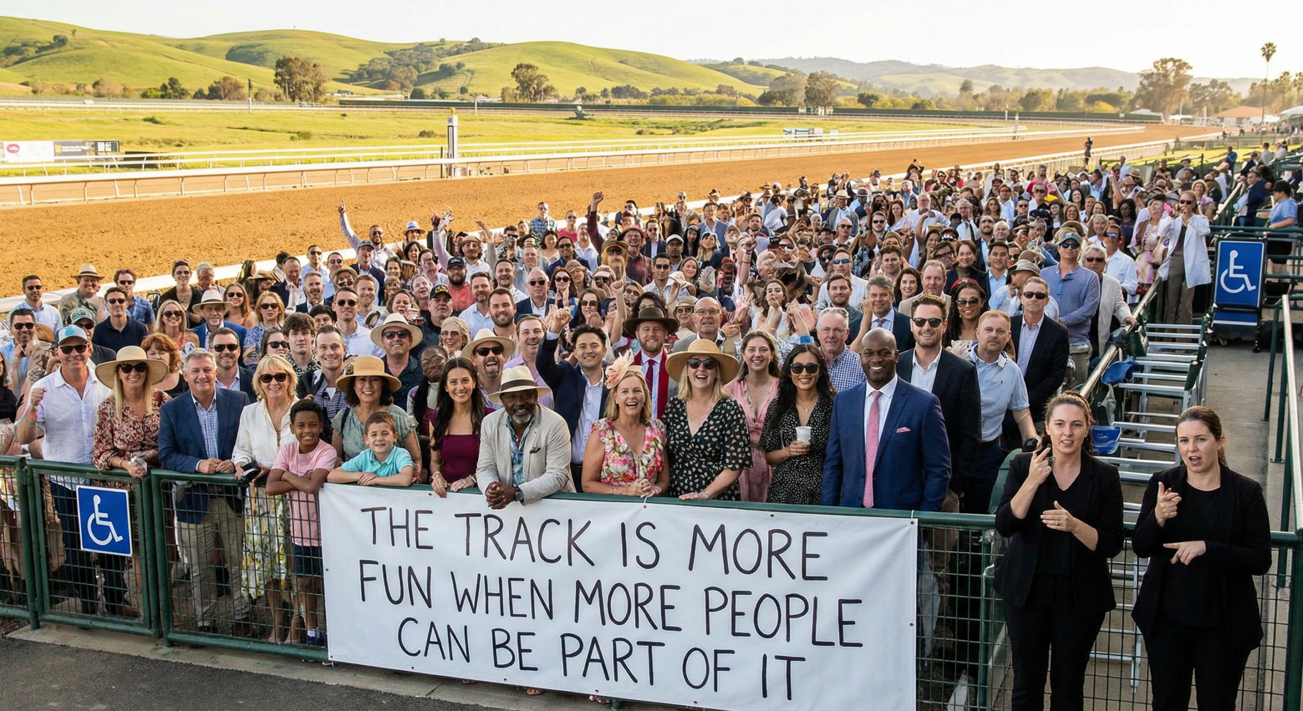 Racegoers at the track