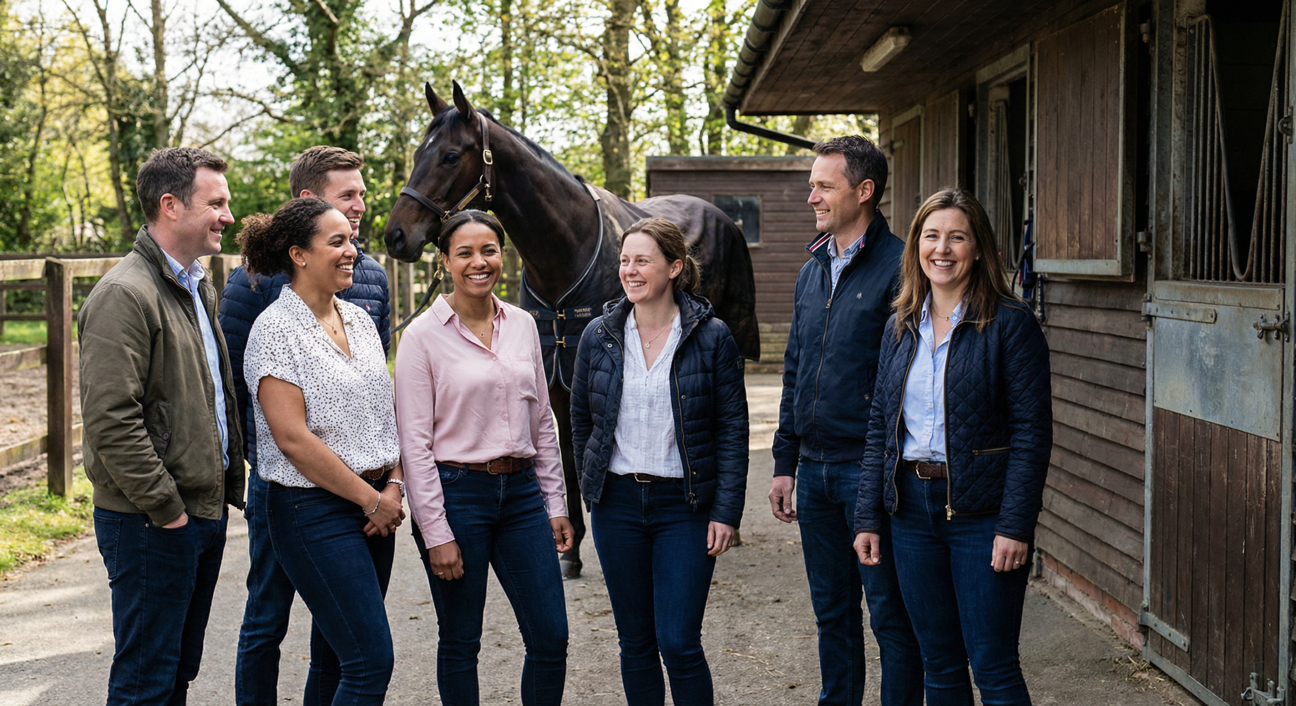 Syndicate members at the stables