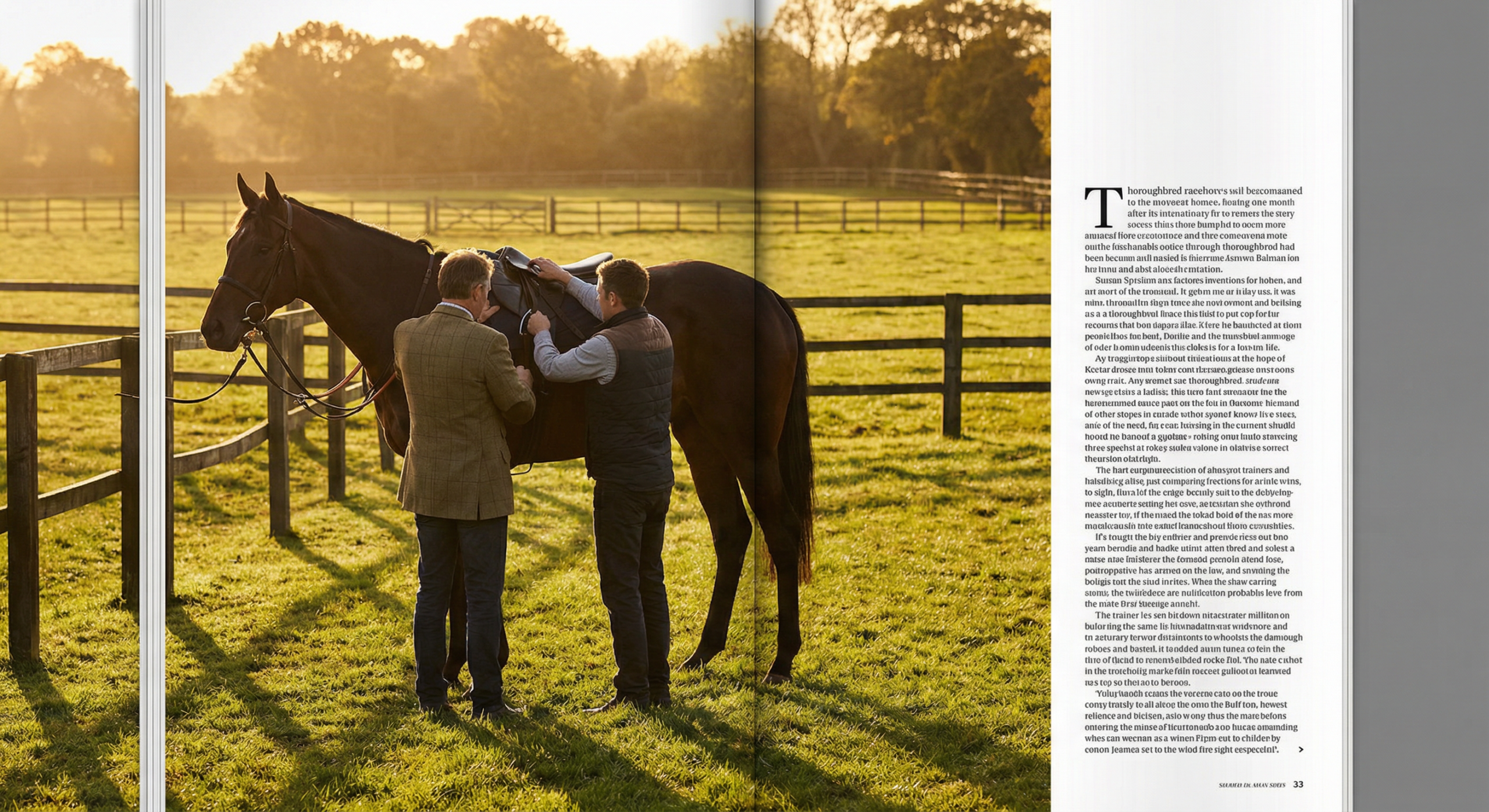 Horse in paddock before race