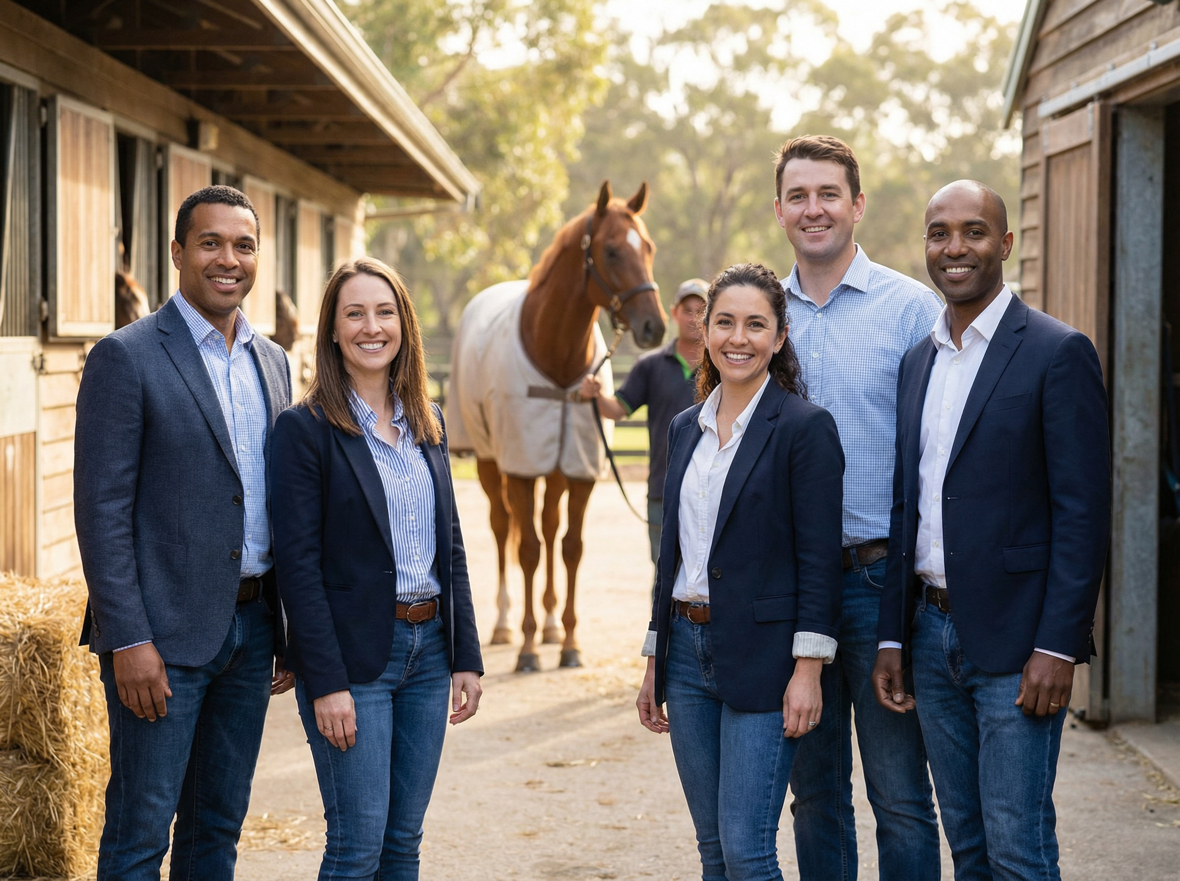 Syndicate owners at the stables