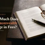 Open agreement and fountain pen on an oak desk; headline: How Much Does Commonwealth Charge in Fees?
