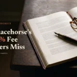 Open agreement, pen and reading glasses on a desk; headline MyRacehorse's 12.5% Fee Owners Miss.